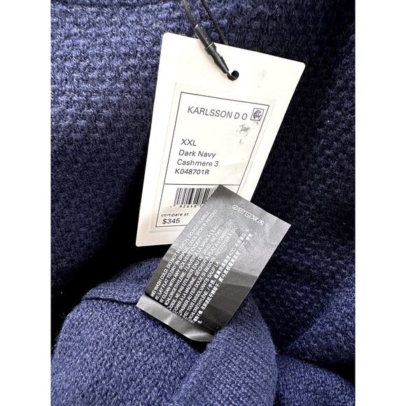 $345 Theory Mens 100% Cashmere Sweater Sz XXL Blue Long Sleeves Round Neck NEW - Picture 6 of 7